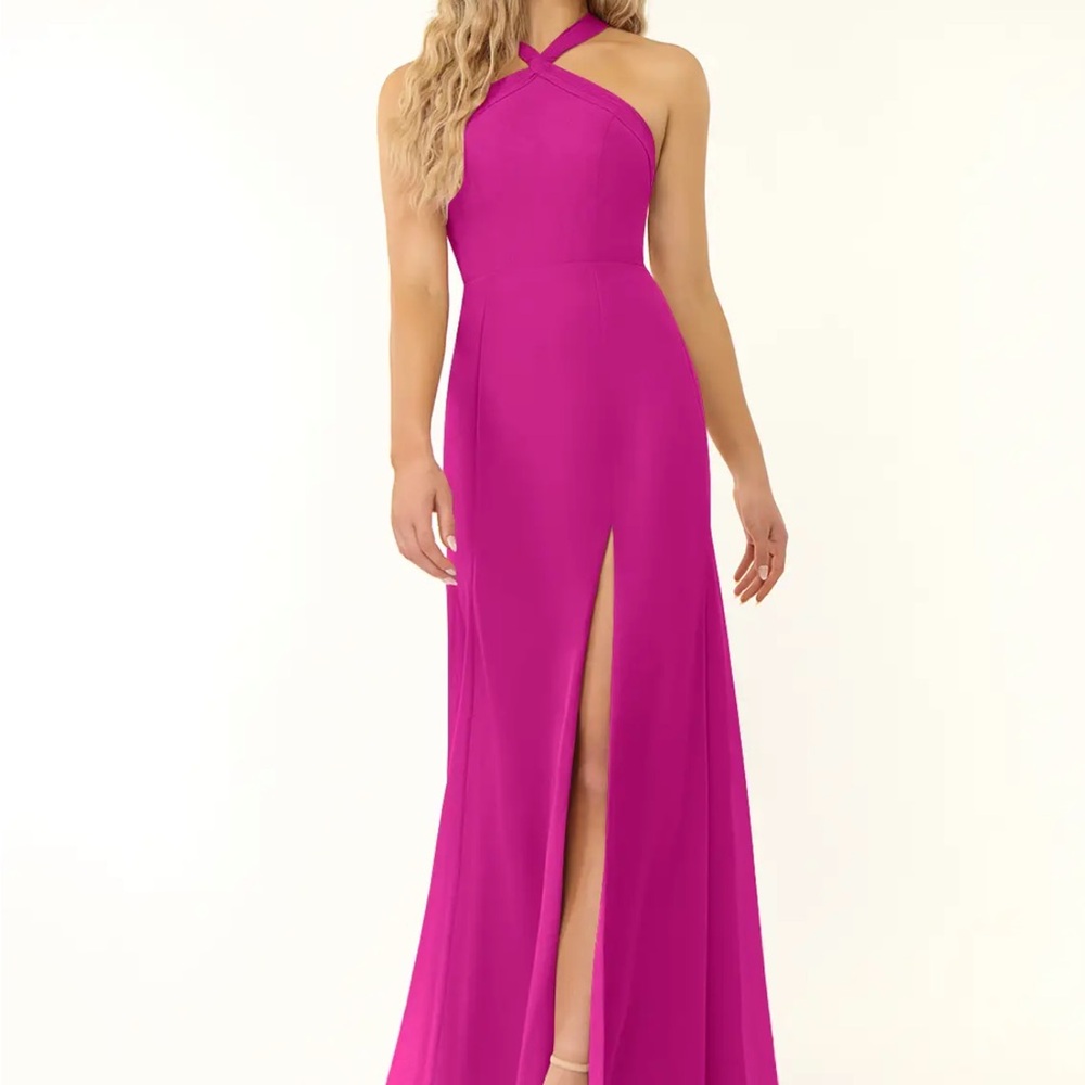 Azazie Rue Hot Pink Bridesmaid Dress
